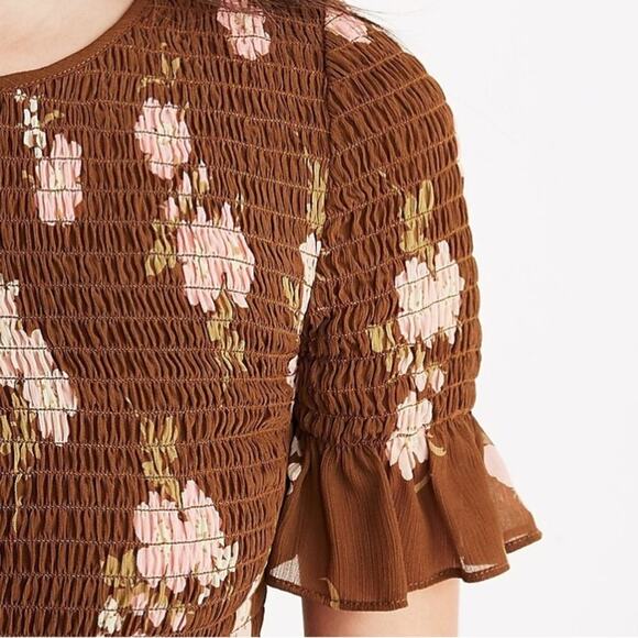 NEW Madewell $148 Smocked-Top Dress in Retro Bouquet LG NWT - Picture 14 of 16